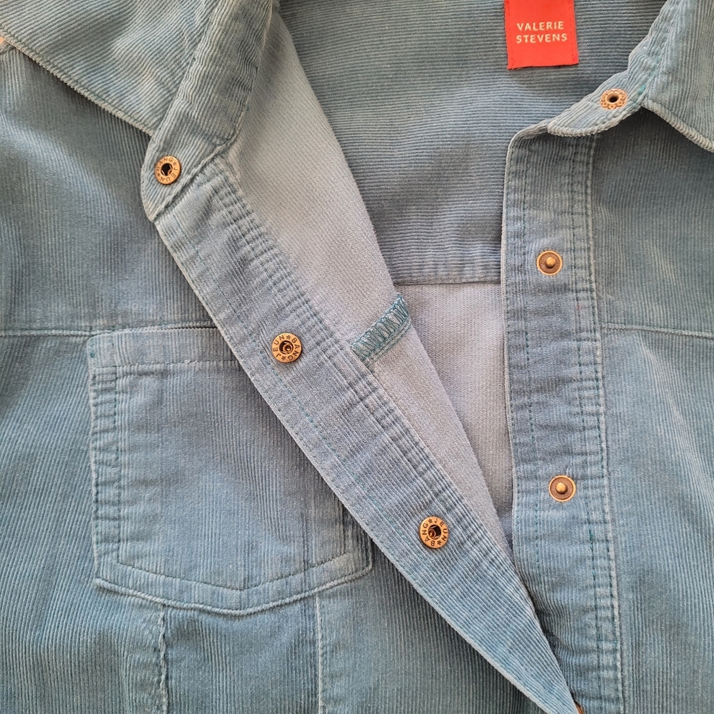 Blue LightWeight Cordoroy Cover Top - Picture 3 of 7